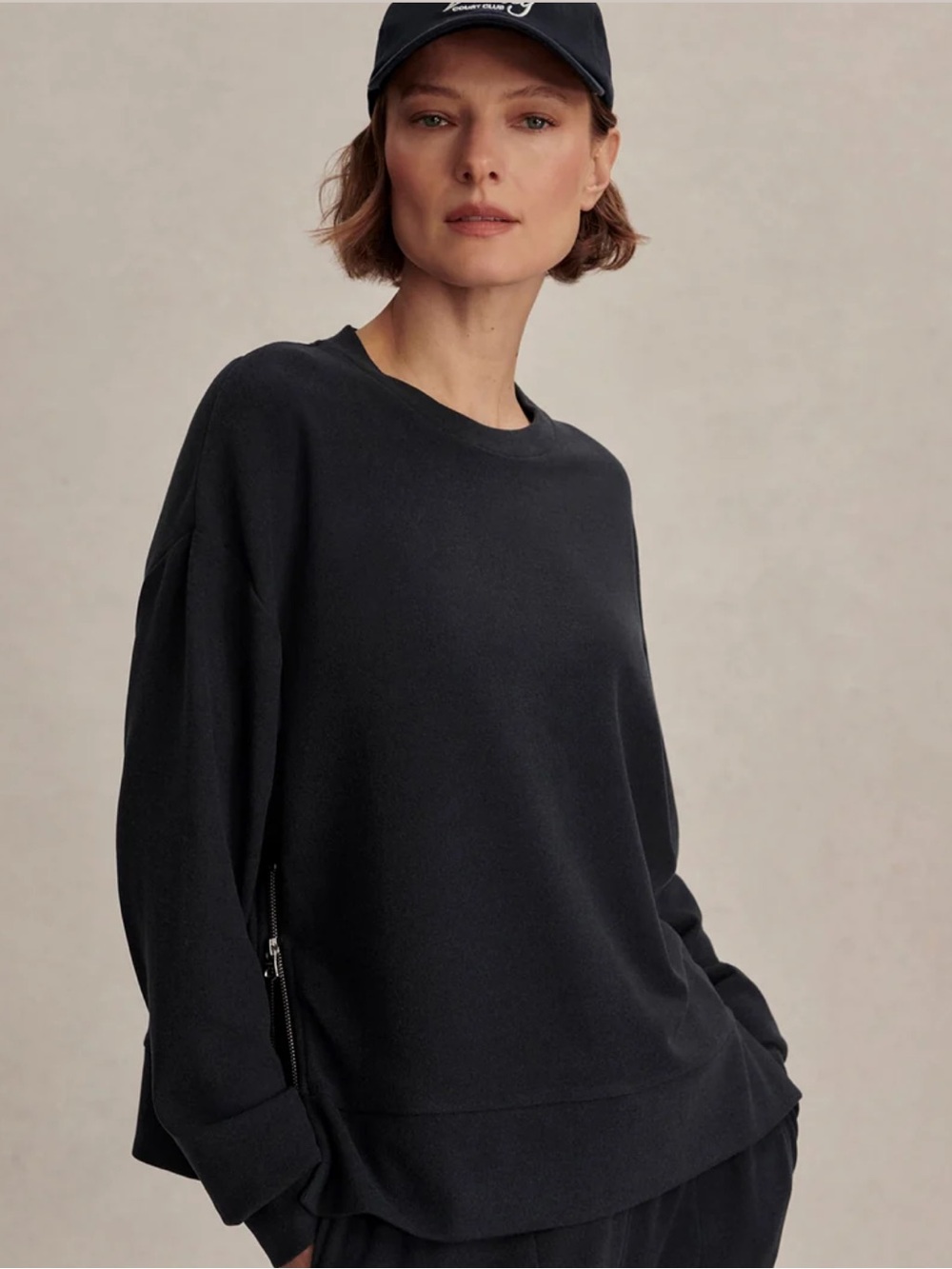 Varley Horton Side Zip Sweat - Navy - XS